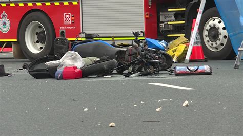 About 7pm (Monday 15 August 2022), emergency services were called to Olympic Drive near Childs Street, Lidcombe, after reports a car and a <strong>motorcycle</strong> had collided. . Motorcycle accident today qld